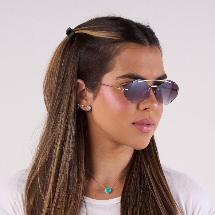 Anteojos de Sol Cat-Eye Animal Print Azul